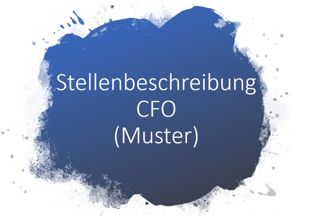 Stellenbeschreibung CFO Muster
